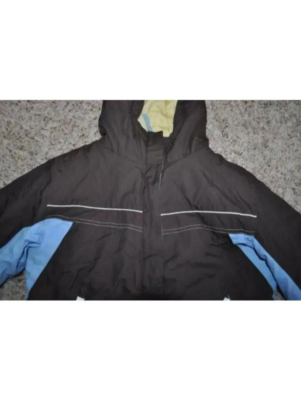 Columbia Winter Jacket Boys 14/16 Blue Brown Hooded Water Resistant Snow Ski